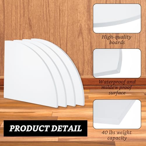 4 Pcs Floating Corner Shelf with Mounting Accessories, Wooden Round Corner Wall Shelves, Wall Mounted Corner Storage She