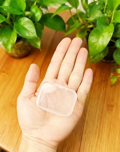 LJY 100 Clear Rectangular Plastic Boxes, 55 x 40 x 20 mm for Jewelry