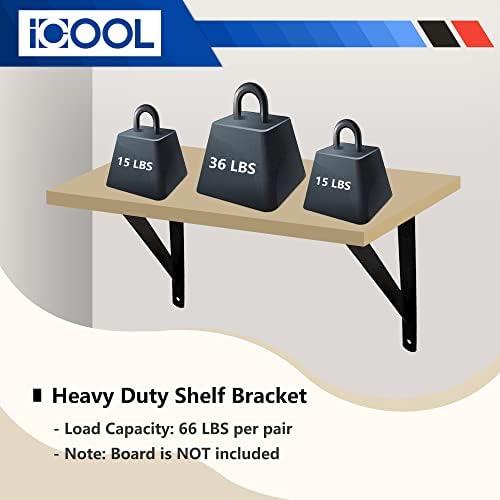 8 Pack L16 x H 10" Heavy Duty Shelf Bracket with Screws, Shelves L Brackets