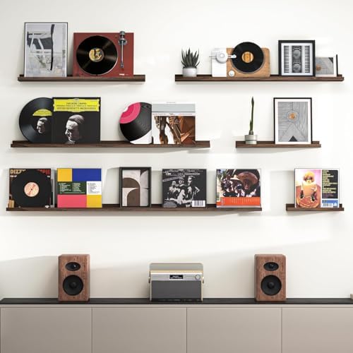 Heimlove Picture Ledge Shelf, Floating Shelves Set of 2, 31.5Inches Picture Shelf for Wall with Ledge, Kids Bookshelf Wa