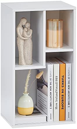 VECELO Cubby Storage Organizer Bookcase, Open Cube Display Shelf Cabinet, Freestanding Multicompartment Bookshelf for De