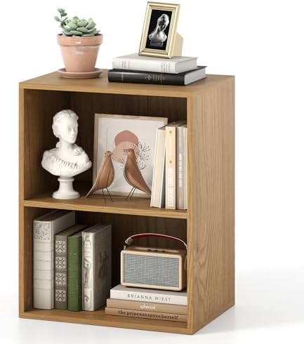 Giantex 2-Cube Bookshelf, 2-Layer Storage Shelf Bookcase w/Large-Capacity Open Storage Space for Living Room Bedroom Stu