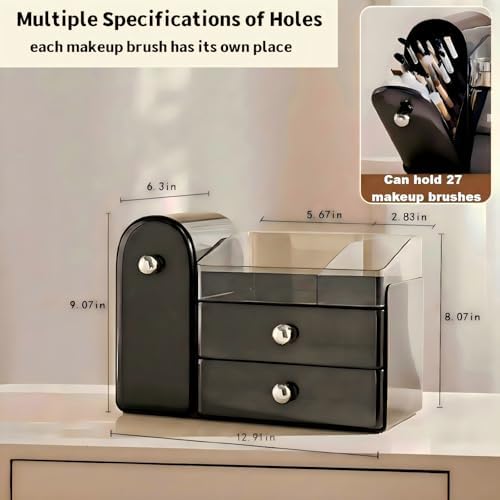 Makeup Organizer for Vanity with Brush Holder,Skincare Organizer