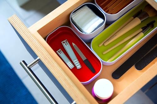 Three by Three Seattle Metal Drawer Organizer Tray Set, 5-Pc, 1" (Assorted)