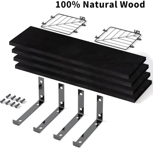 Fixwal 3+1 Tier Bathroom Floating Shelves Over Toilet, Black