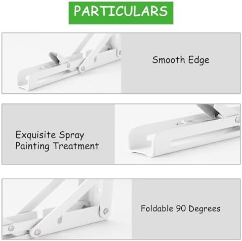 Folding Shelf Brackets, 16 Inch 4 Pcs Heavy Duty Wall Mounted Collapsible Triangle Shelf Bracket for Folding Wall Table,