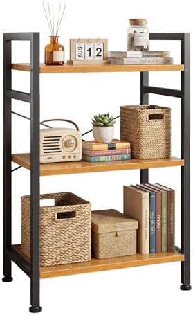DUMOS 3 Tier Bookshelf, Home Office Bookcase Shelf Storage Organizer