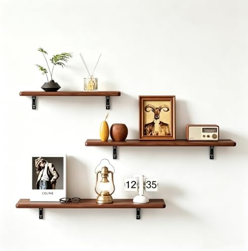 Folding Shelf Brackets, 18 Inch 4 Pcs Heavy Duty Wall Mounted Collapsible Triangle Shelf Bracket for Folding Wall Table,