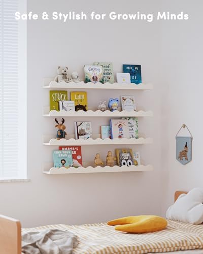 Seocry Nusery Shelves (White, 23 Inches)