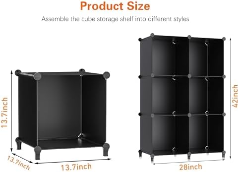 HOMIDEC XLarge Cube Storage Organizer,13.7 Inch Closet Organizer Storage Cabinet Shelf Bookshelf with Metal Hammer, Stor