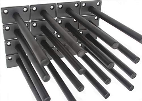 22 Pcs 8" Black Solid Steel Floating Shelf Bracket Blind Shelf Supports - Hidden Brackets for Floating Wood Shelves - Co