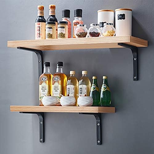 SAYAYO Wall Shelf Bracket Black, 4 Inch Heavy Duty L Bracket for Wood