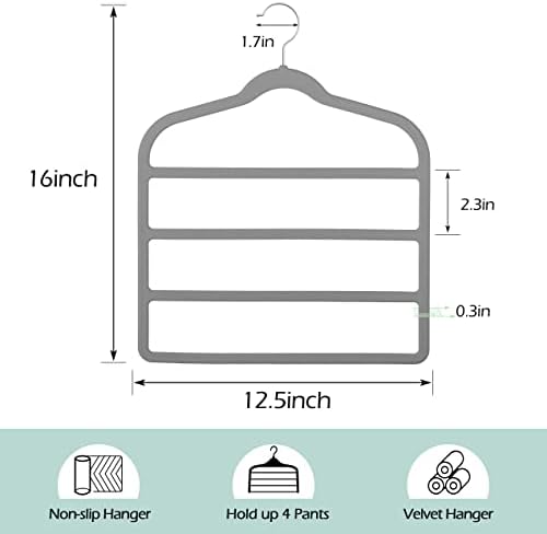 Velvet Pant Clothes Hanger Space Saving Non Slip Hanger Jean Slack Hangers