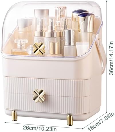 Preppy Skincare Organizers Makeup Organizer Holder Cosmetic Storage Box Display Case 3 Tiers Dust Free Cover Portable Ha