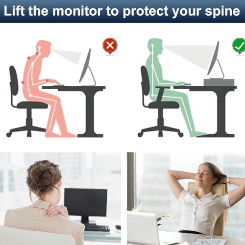 Spacrea Computer Monitor Stand with Drawer and Pen Holder, Purple
