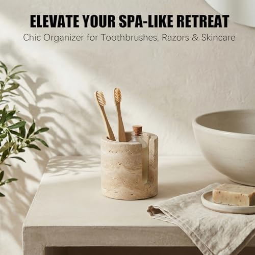 Luxury Natural Travertine Sponge Holder for Kitchen Sink, Minimalist Wabi-Sabi Hand-Carved Stone Sponge Caddy, Heavy Dut