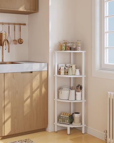 IBUYKE 4 Tier Corner Shelf Stand,Industrial Corner Display Rack WBC014W