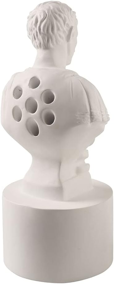 WHAT ON EARTH Julius Caesar Pencil Holder Stab Back Ides of March Pencil Holder for Desk, Roman Bust Statue with Back Stabbed Holes