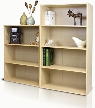 Furinno PASIR Book Shelf, 4-Tier Bookshelf, Bookcase with Open Shelf, 9.4 x 23.6 x 41.7, for Living Room, Bedroom, Home 
