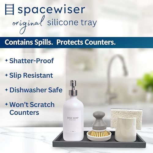 Spacewiser Silicone Countertop & Vanity Bathroom Tray – 2 PC 11.7"
