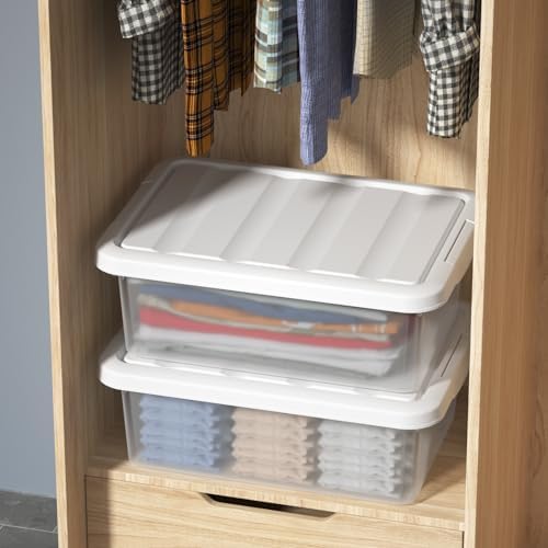 14 Quart Plastic Clear Storage Bin, 2 Packs