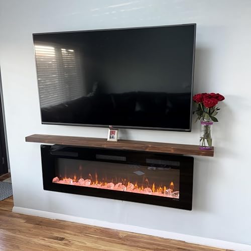 joelsantiques 72 Inch Wooden Floating Shelves for Wall -72x6x2 in -Made of Natural Wood - Long Heavy Duty Rustic Wall Sh