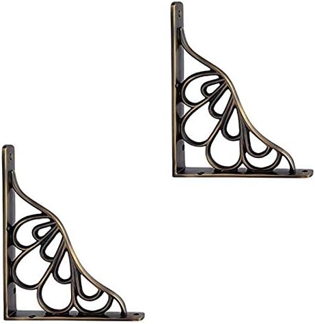 Adonai Hardware Alvah Brass Decorative Shelf Bracket (Supplied as 2 Pieces per Pack) - Antique Brass