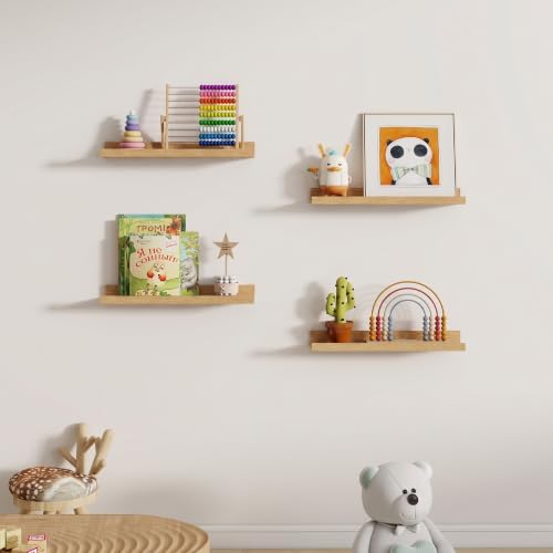 Dreamland Picture Ledge Shelf for Wall, Floating Shelves Set of 2,20 inch Long Floating Shelves with Lip for Living Room