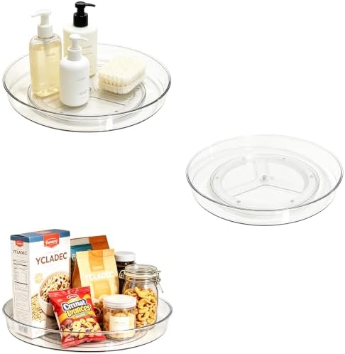 3 Pack Lazy Susan 10.6" Turntable Organizer Pantry Cabinet