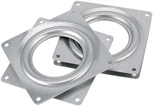 25 Pack 4 Inch Lazy Susan Hardware Kit, Zinc-Plated Swivel Plate, Square Rotating Bearing Turntable for Serving Trays, K