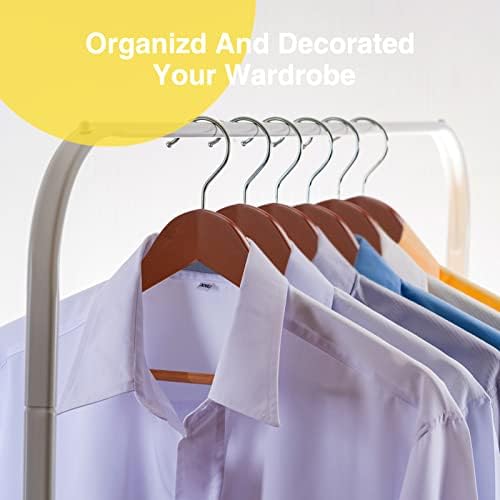 Wooden Hangers Clothes Hangers 30 Pack Slim Wood Hanger Coat Hanger for Closet,Hanger with Extra Smooth Finish,Hangers for Shirt Suit Dress Yellow Peach