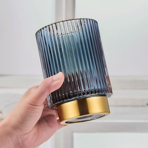 Makeup Brush Holder Organizer,Toothbrush Holders,Desk Pen Pencil Holder,Multifunctional Vintage Glass Brush Cup(A3-24-US
