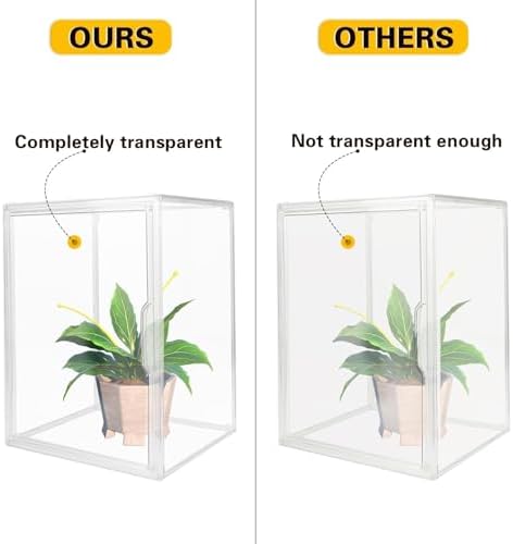 GUDEMAY Clear Stackable Plastic Storage Bins with Lid, Dustproof Acrylic Display Case for Collectibles, Large Figures Sh