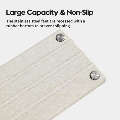 Razborci 2 Pack Fast Drying Water Absorbing Diatomite Stone Mat Tray for Kitchen & Bathroom Counter - Instant Dry Sink C