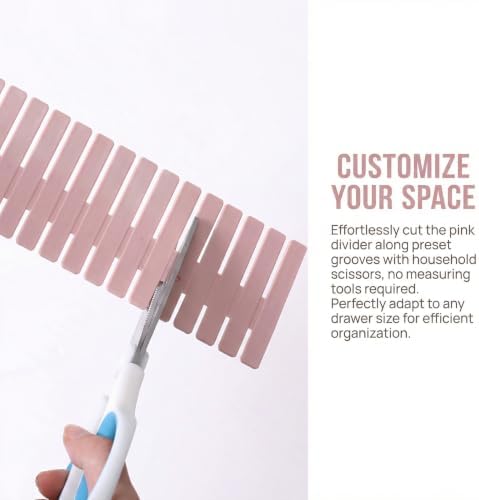 16 Pcs Adjustable Drawer Dividers, DIY Plastic Grid Separators for Clothes, Socks, Underwear, Kitchen and Office, Cuttab