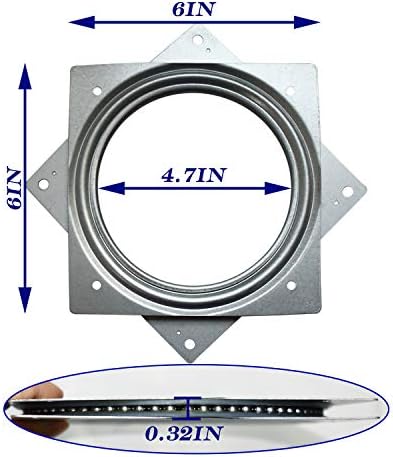6Pack 6Inch Lazy Susan Hardware Square Rotating Bearing Plate Turntable