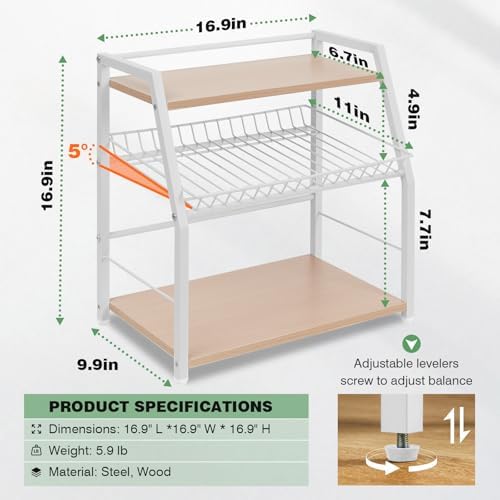 Kitchen Countertop Organizer, 3 Tiers Snack Organizer Wooden Candy Display Stand Coffee Station Organizer, Counter Stora