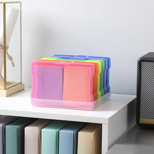novelinks 6 Pcs 4"x6" Plastic Photo Storage Boxes with Tray (Color 2Pack)