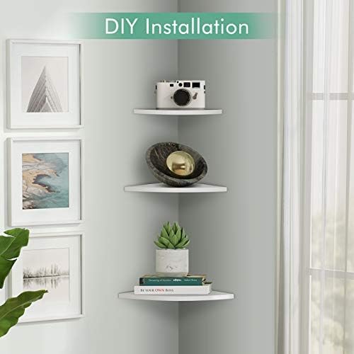 Corner Shelf Wall Mount 3Pcs Wall Mount Floating Corner Shelves Home Furniture Office Decor Storage Rack 90 Degrees Righ