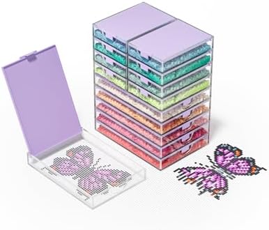 2-in-1 Diamond Art Trays With Lids,Anti-static Diamond Art Storage Containers, Diamond Art Accessories Diamond Painting 