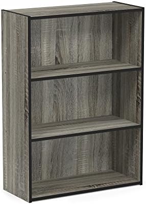 Furinno PASIR Book Shelf, 3-Tier Bookshelf, Storage Shelves Bookcase, 9.7 x 23.7 x 31.5, for Living Room, Bedroom, Home 