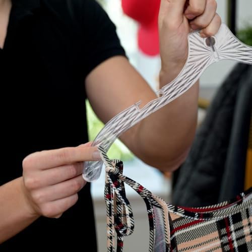 DEILSY™ Clothes Hangers 25 Pack Space-Saving Crystal Clear Plastic Hangers