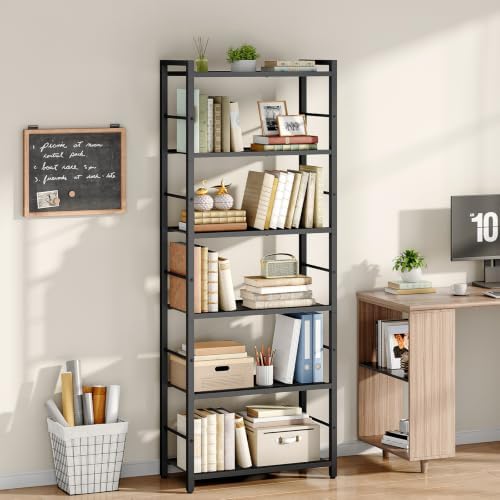 HOOBRO 6-Tier Bookshelf, Standing Tall Bookcase, Vertical Storage Shelf