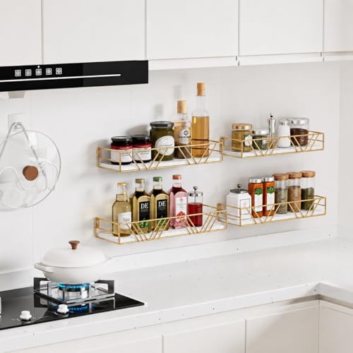 Amaoot Floating Shelves for Wall Set of 4, Wall Shelf Wood Floating Shelf