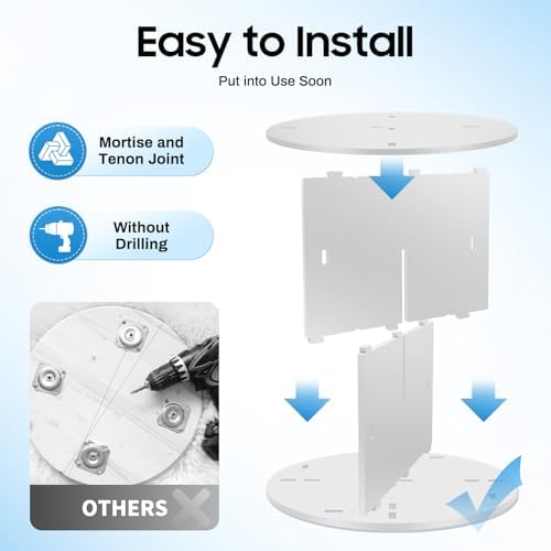 4 Tier Rotating Bookshelf Tower, 360° Spinning Corner Bookcase for Small Space,Spinning Bookshelf Tower for Study Room,H