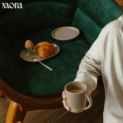 Mora Ceramic Decorative Tray - 9.4in Dish for Jewelry, Perfume, Makeup, Accessories, Candle, in the Bathroom Vanity, Bed