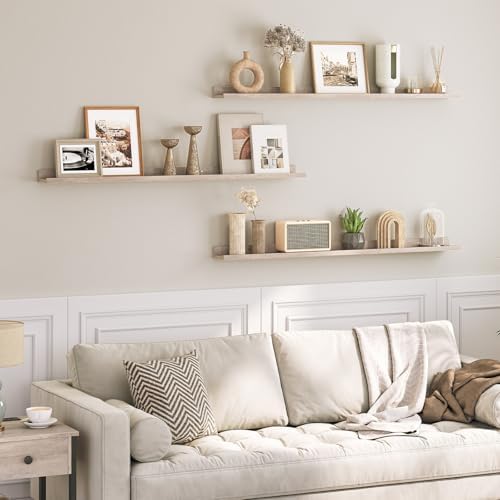 HOOBRO Floating Shelves, Wall Shelf Set of 3, 47.2 Inches Hanging Shelf