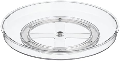 mDesign Lazy Susan Turntable Plastic Spinner for Kitchen/Bathroom, Pantry, Fridge, Cupboards, or Counter Organizing, Ful