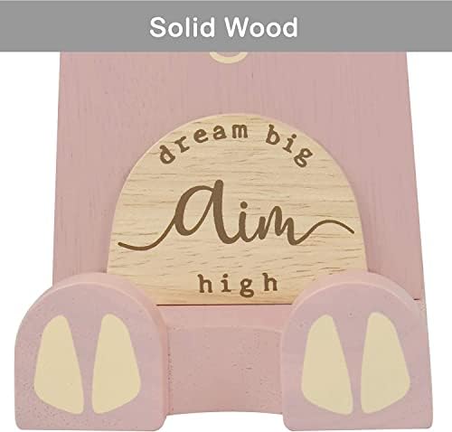 Wood Multipurpose Eyeglass Phone Pen & Pig Pencil Holder Stand Stationery Desk Box Organizer Accessories Decor, Home Office Desktop Decoration Birthday Graduation Gifts “Dream Big Aim High” (Piggy)