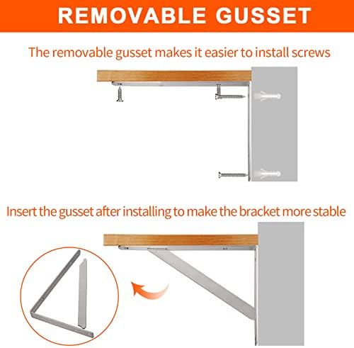 YUMORE 14 Inch Shelf Bracket, Heavy Duty L Bracket, 2 Pack